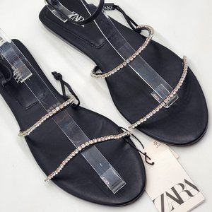 zara crystal sandals
